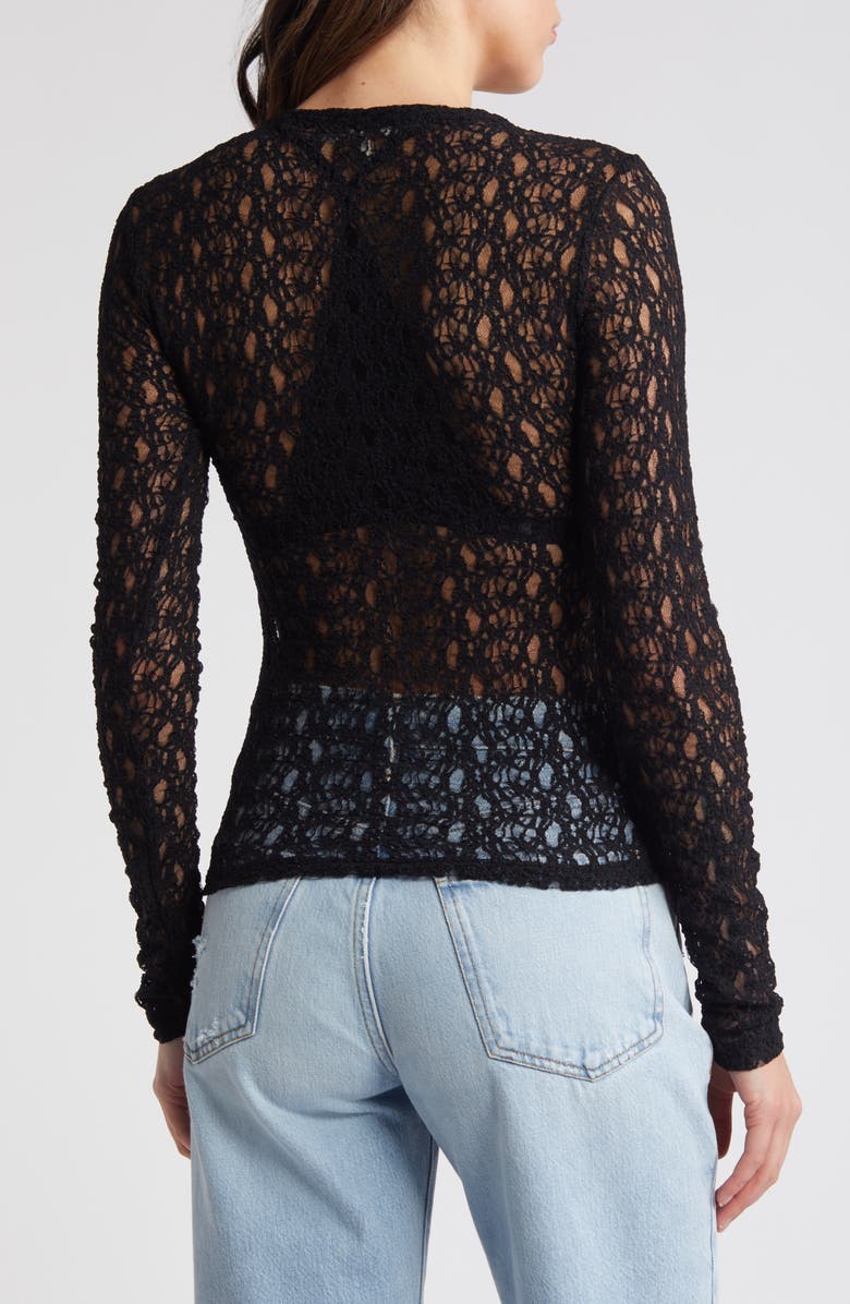 FRAME Sheer Stretch Lace Top, Alternate, color,