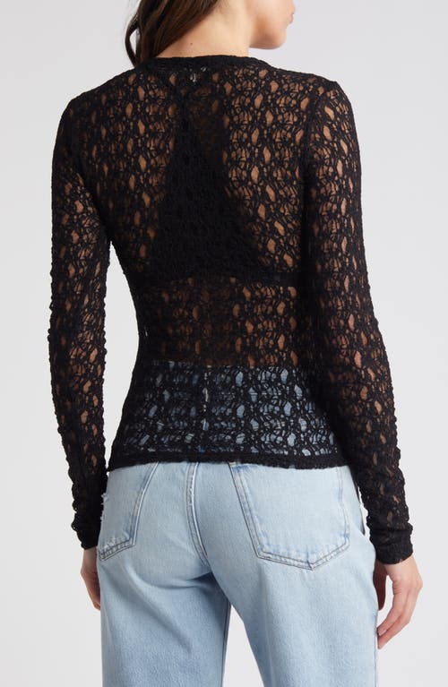 FRAME FRAME SHEER STRETCH LACE TOP 