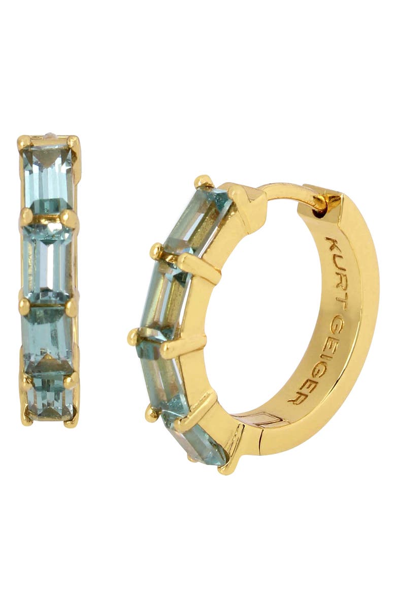 Kurt Geiger London Cubic Zirconia Huggie Hoop Earrings, Main, color,