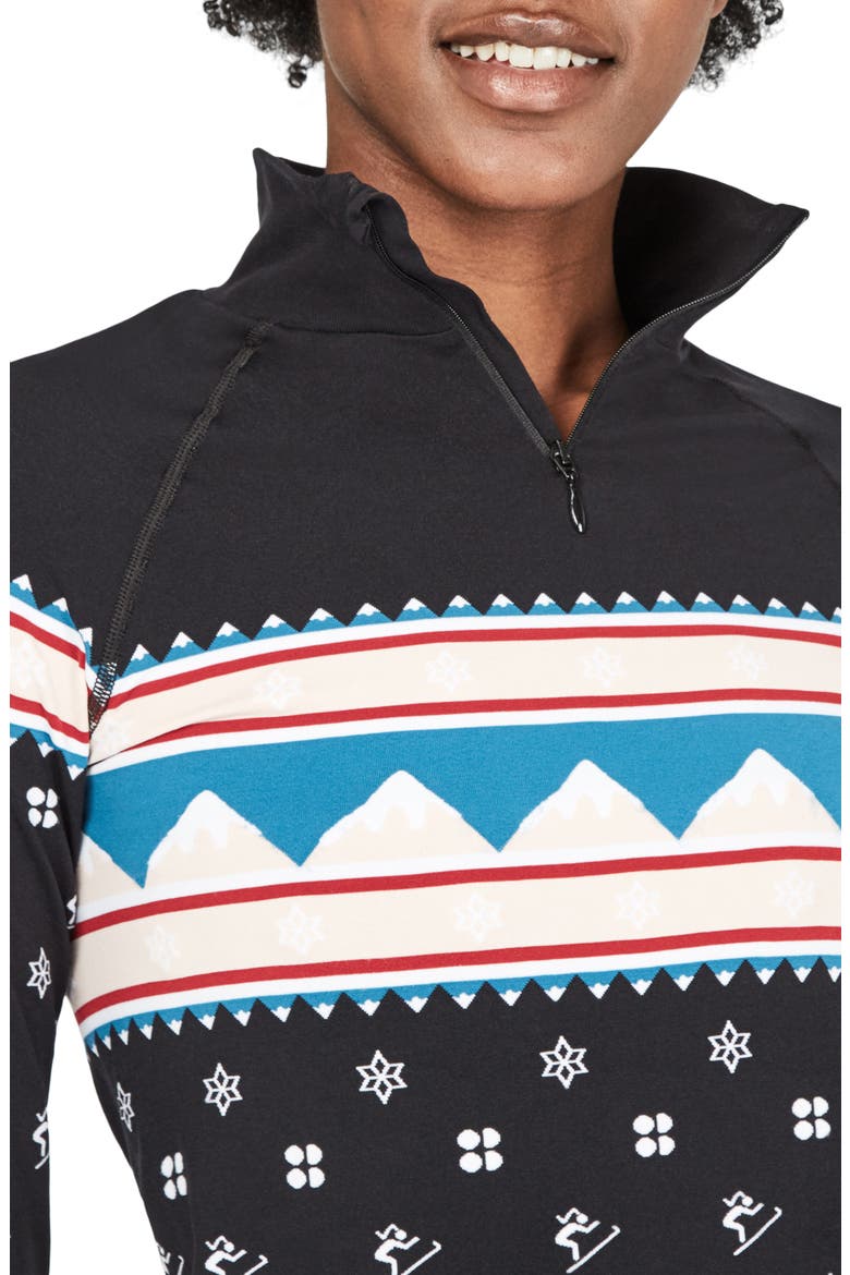 Fair Isle Print Long Sleeve Quarter Zip Pullover, Alternate, color, BETTY FAIRISLE JACQUARD