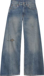 MM6 Maison Margiela Distressed ワイドレッグ ジーンズ MM6 Maison Margiela Distressed Wide Leg Jeans | Nordstrom