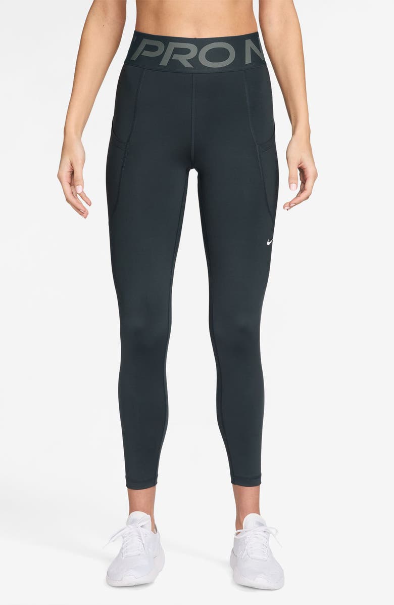 Nike Pro Sculpt High-Waisted Pocket 7/8 Leggings, Main, color, 390 Seawd/ White