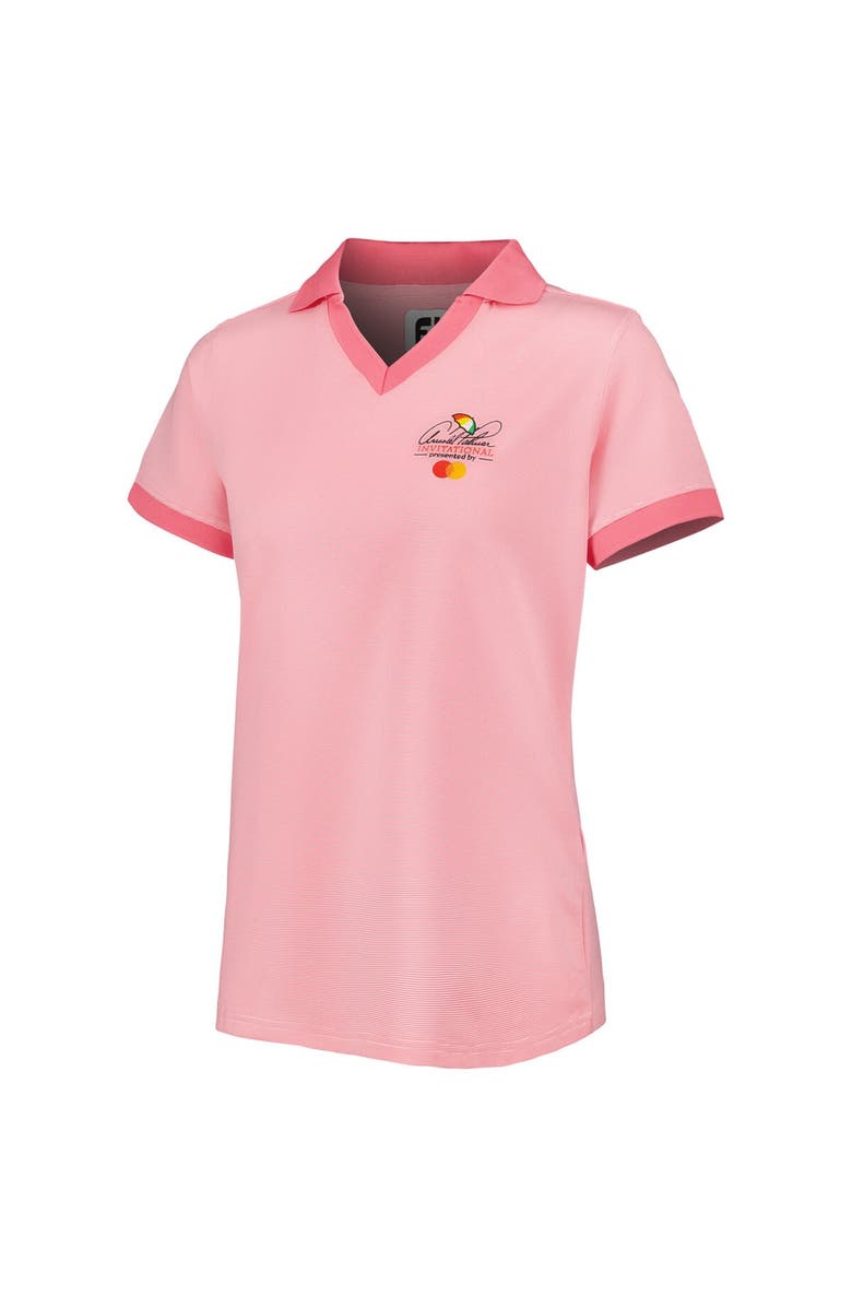 FOOTJOY Women's FootJoy Pink Arnold Palmer Invitational Stretch Lisle End on End V-Neck Polo, Alternate, color, Pink