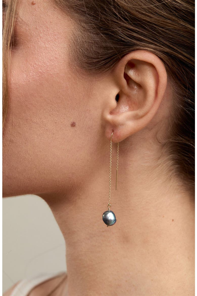 Sabina Keshi Pearl Threader Earrings, Alternate, color, GOLD / PEACOCK