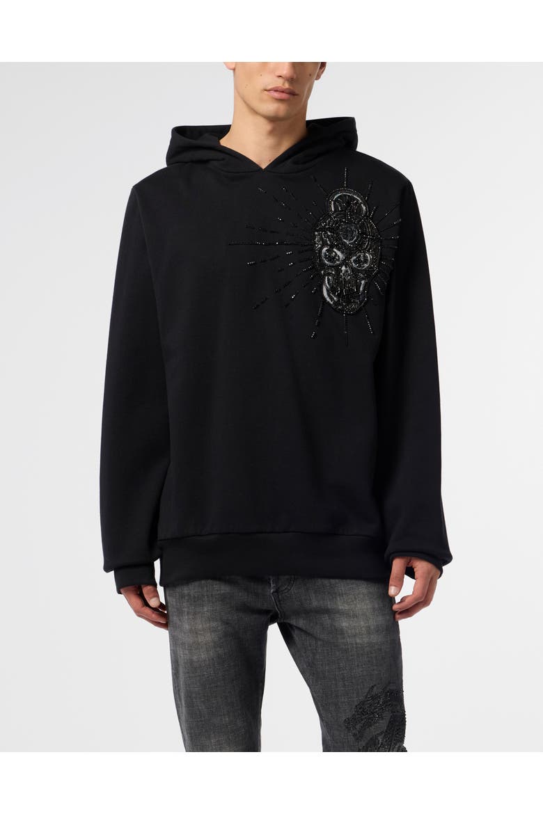 Hoodie Skull Stones Men, Main, color, black/black