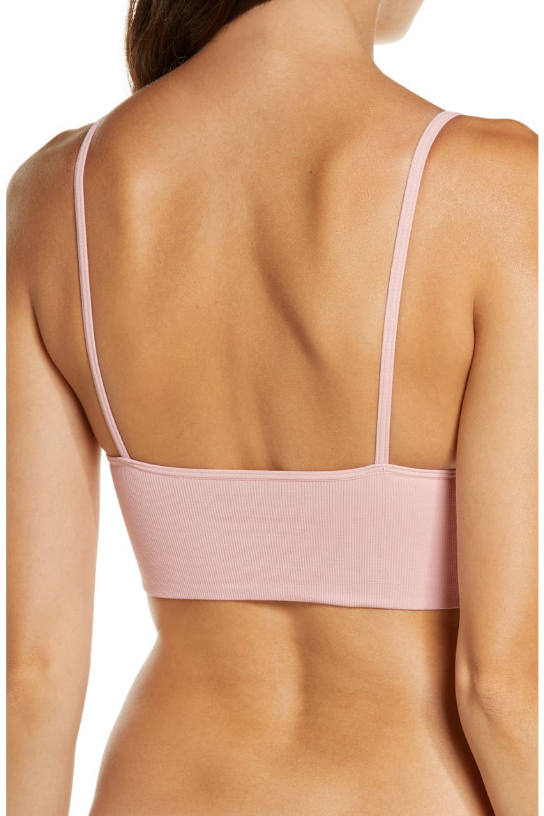 Intimately FP Andi Square Neck Ribbed Seamless Longline Bralette, Alternate, color, HOT PINK