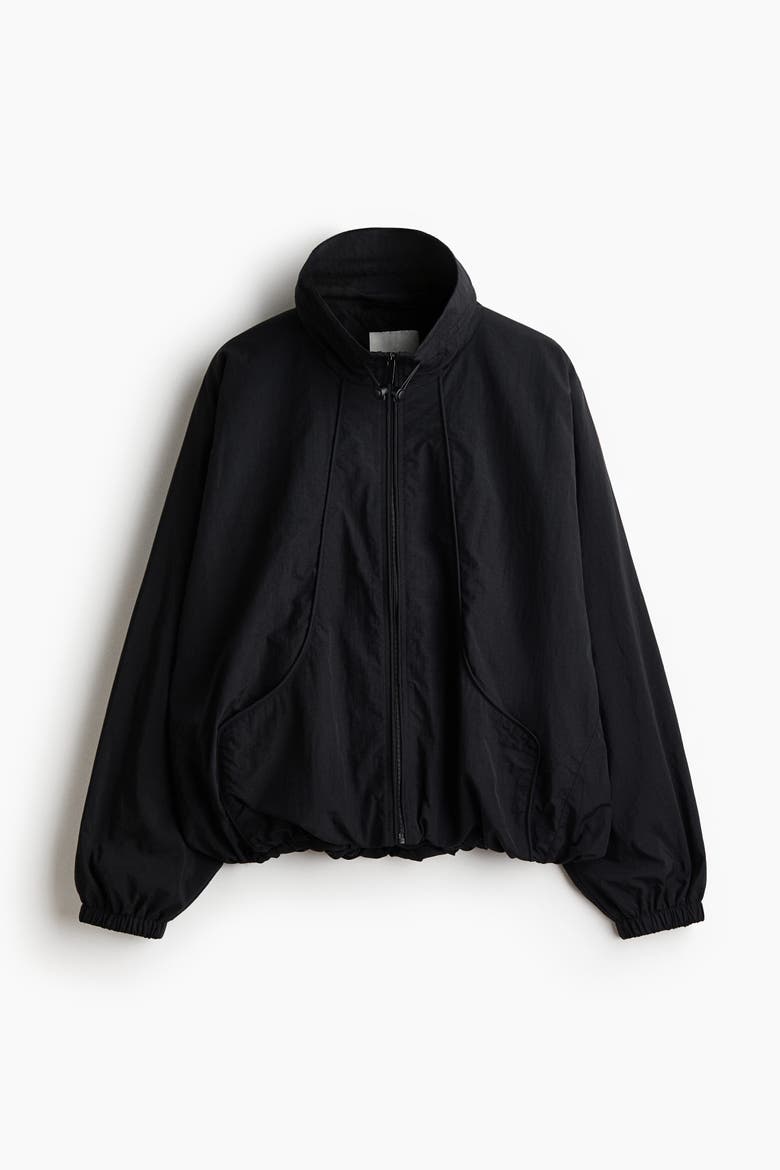 Oversized Nylon Jacket, Main, color, Black