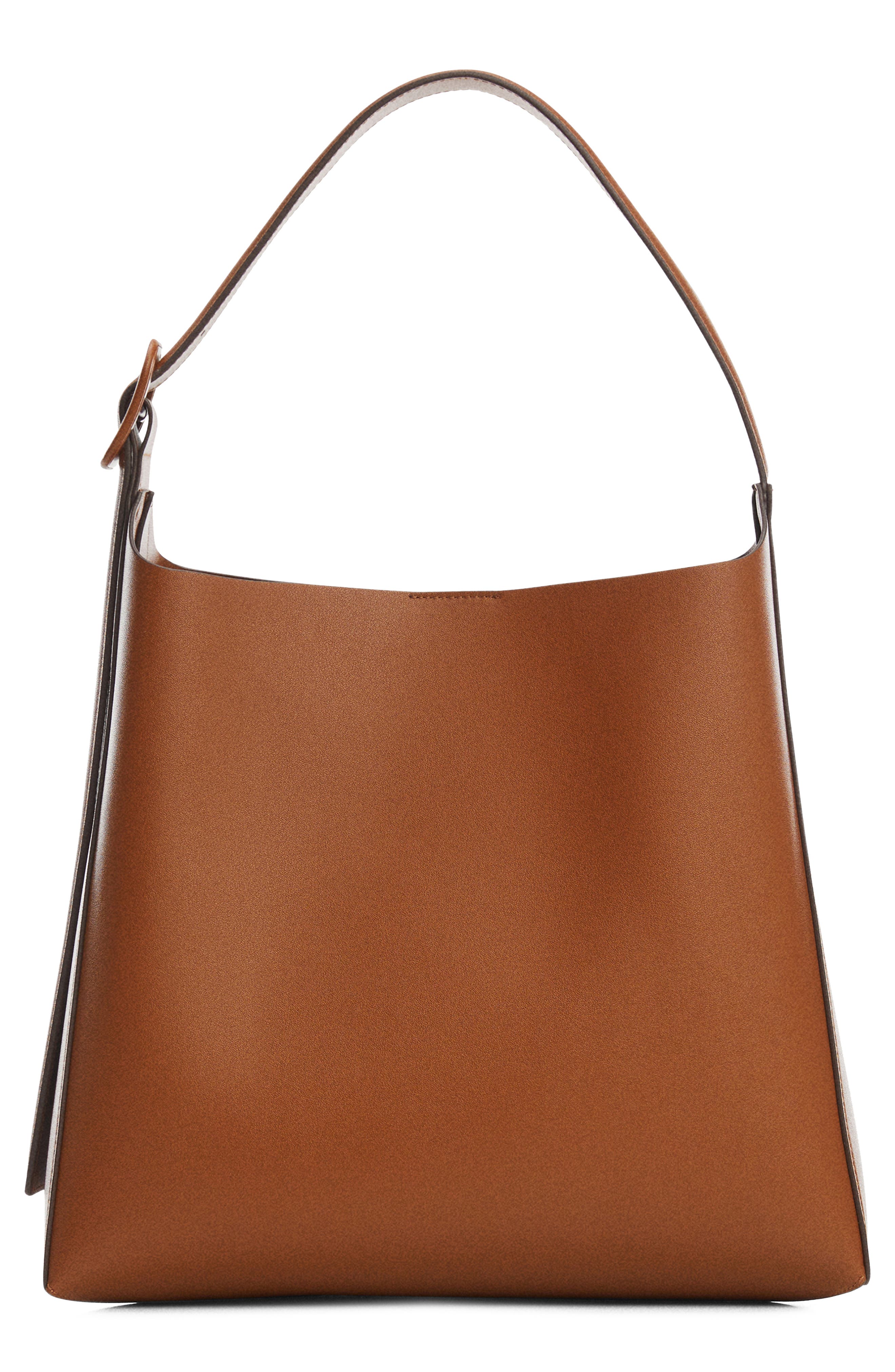 Faux Leather Shopper, Main, color, LEATHER