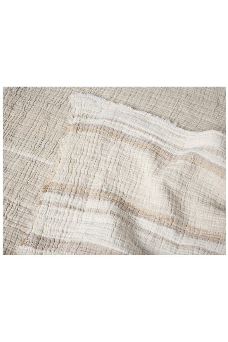 Topanga Organic Cotton Matelassé Throw Blanket, Alternate, color, TERRA STRIPE