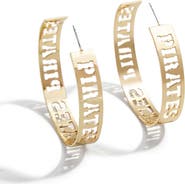 WEAR by Erin Andrews x Baublebar Pittsburgh Pirates Large Cutout Hoop Earrings