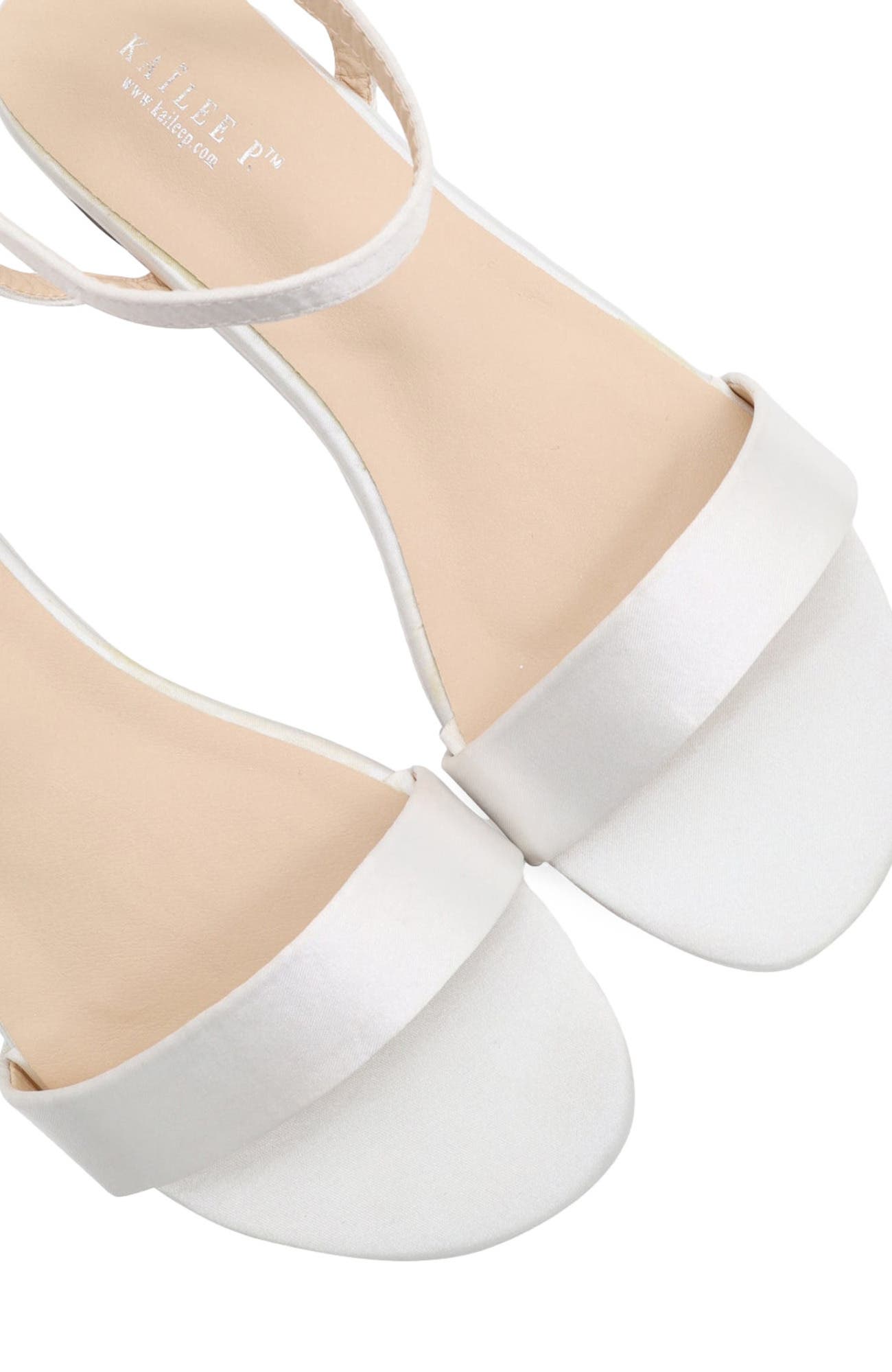 Maddy Satin Flat Sandal, Alternate, color, White
