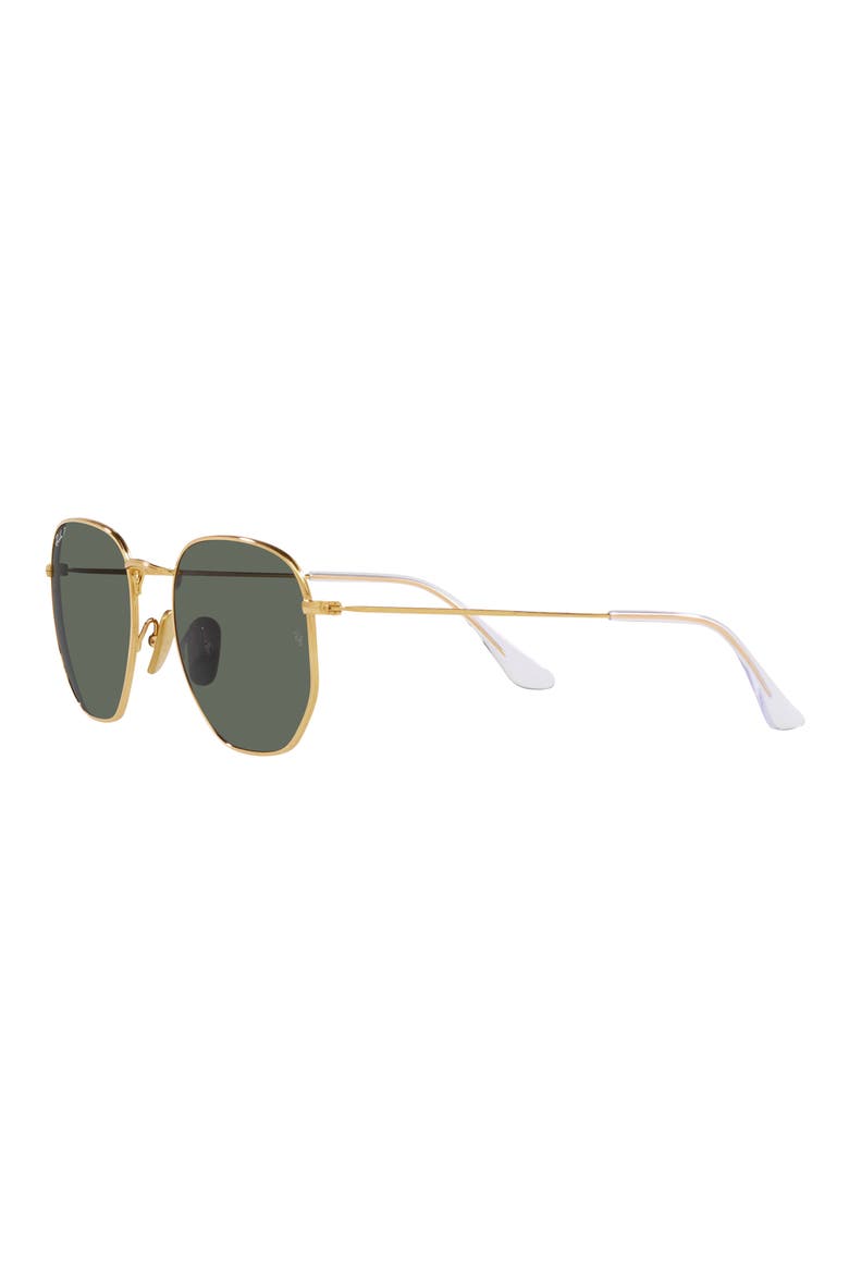 54mm Polarized Irregular Hexagonal Sunglasses, Alternate, color, YELLOW GOLD