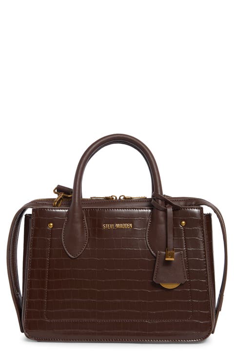 Foster Croc Embossed Satchel Bag