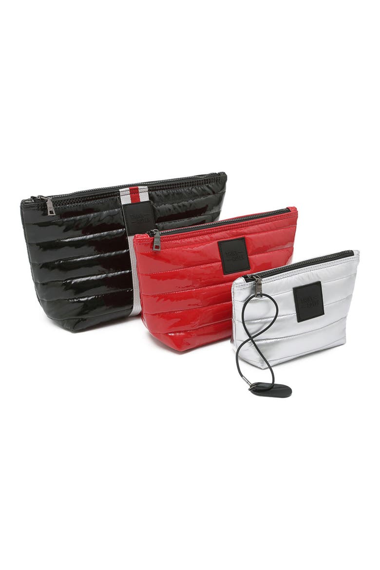 Travel Trio 3-Piece Set, Alternate, color, BLACK PATENT/ RED/ SILVER