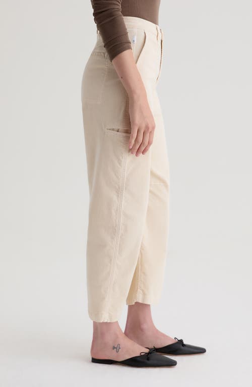 Ag Saige High Waist Ankle Wide Leg Corduroy Pants In Neutral