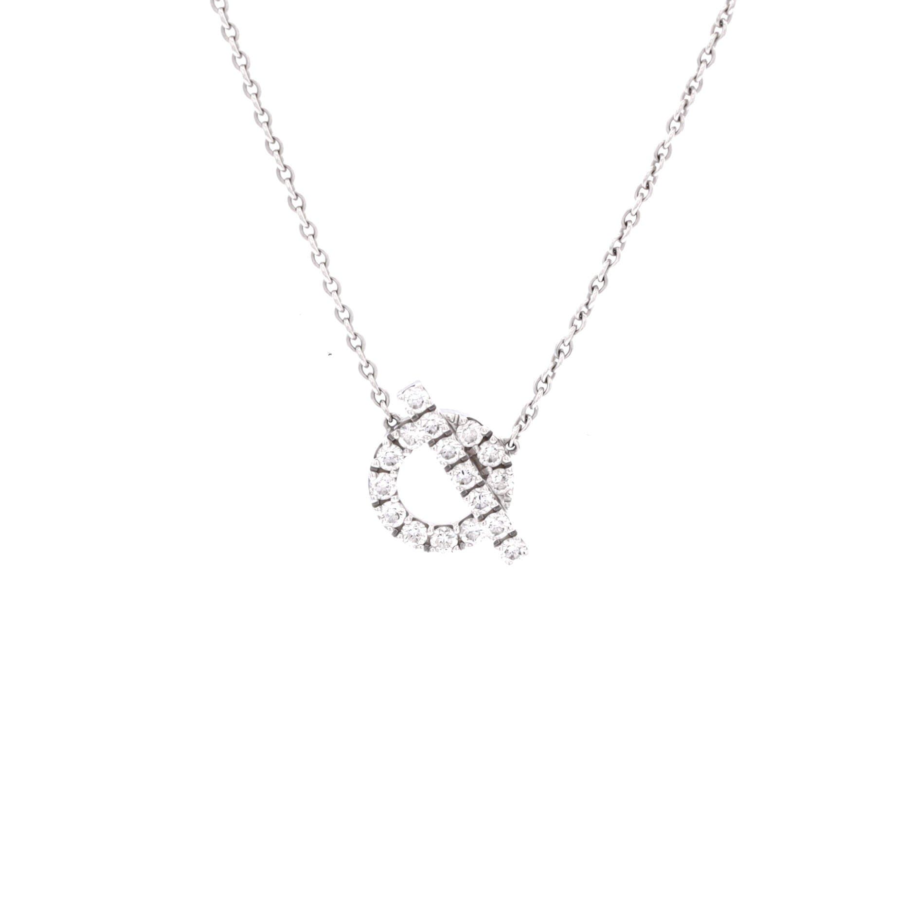 Finesse Pendant Necklace 18K White Gold and Diamonds, Main, color, Metallic Gold