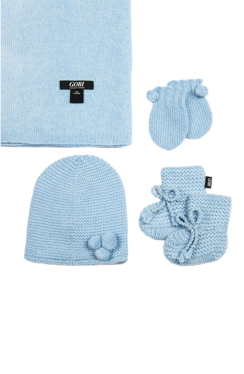 GOBI Mongolian Cashmere Baby Cashmere Set, Alternate, color, Light Blue