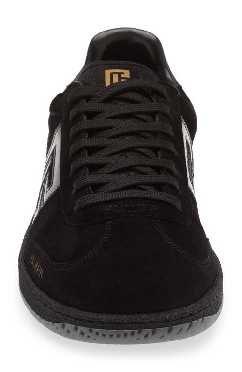 Balmain Swan Suede Low-top Sneakers In Opa Black