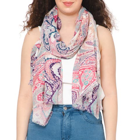 Paisley Fringe Georgette Scarf
