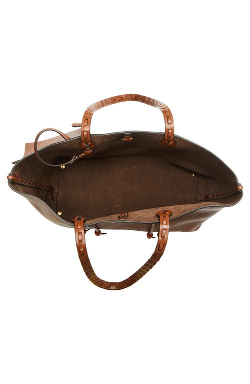 Etro Shopping Essential Leather Tote In Brown