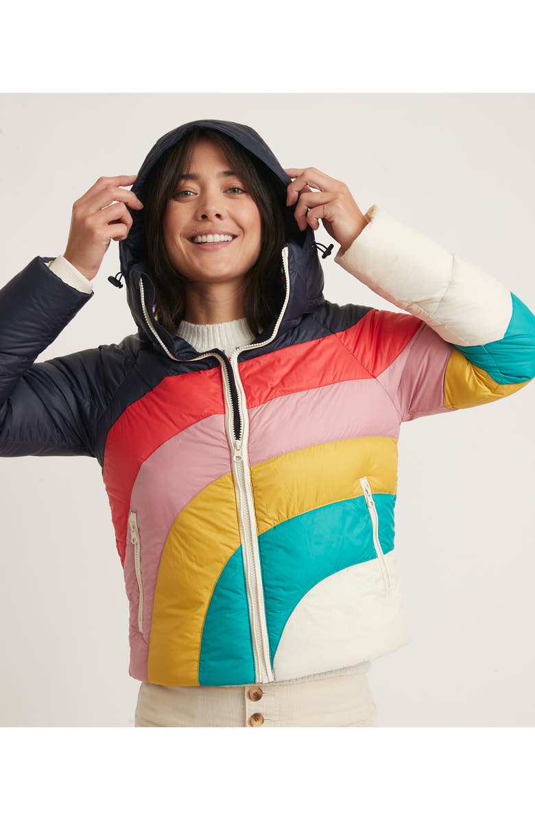 Marine Layer Après Rainbow Wave Puffer Jacket, Alternate, color, 