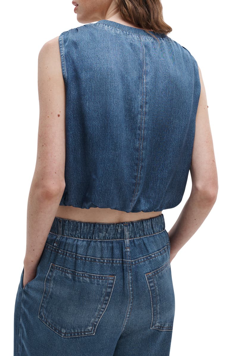 rag & bone rb Miramar Satin Mica Sleeveless Crop Bubble Top, Alternate, color, Jasper