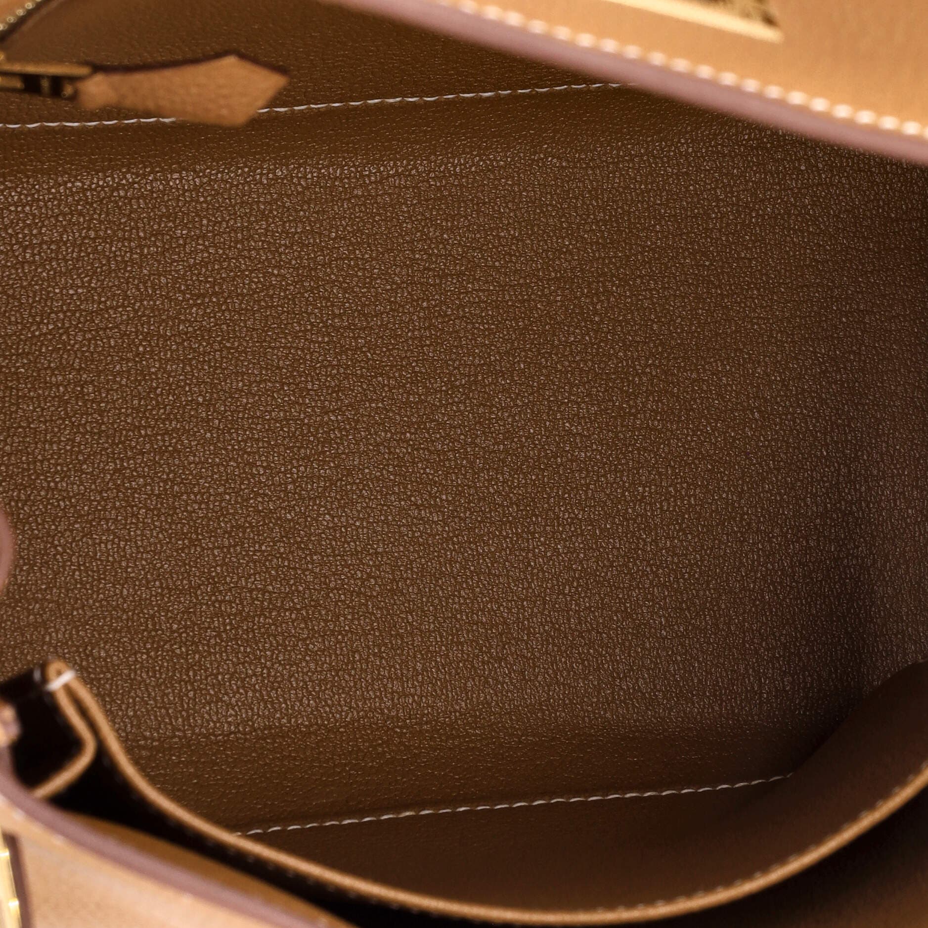 Pre-Owned Hermes Kelly Handbag Brown Togo with Gold Hardware 25, Alternate, color, Gold