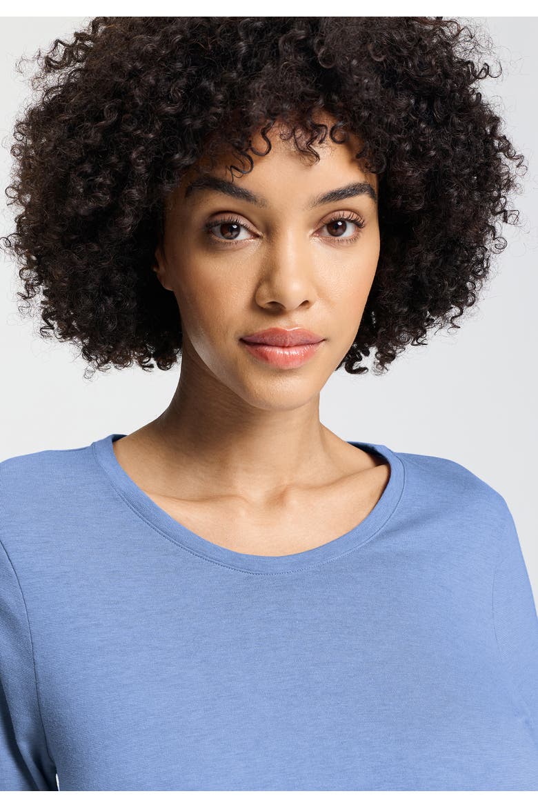 Sleep And Lounge Relaxed Round Neck Top, Alternate, color, Bluebird