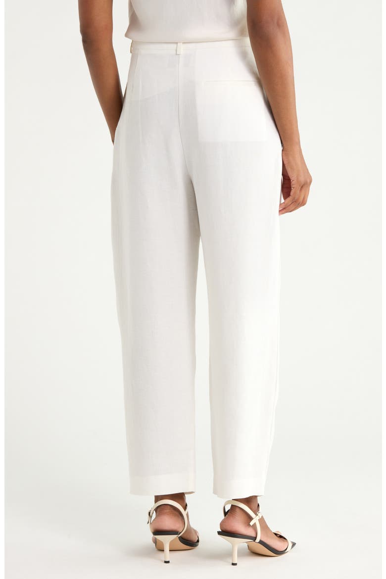 Cornelia St Pleated Linen Wide Leg Pants, Alternate, color, IVOIRE