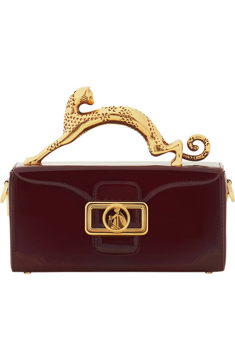 Lanvin Pencil Cat Nano Patent Leather Bag, Main, color, Bacchus
