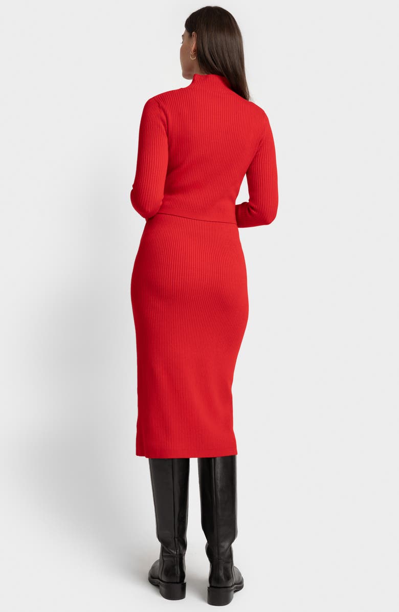 Seraphine Long Sleeve Rib Maternity/Nursing Body-Con Dress, Alternate, color, 