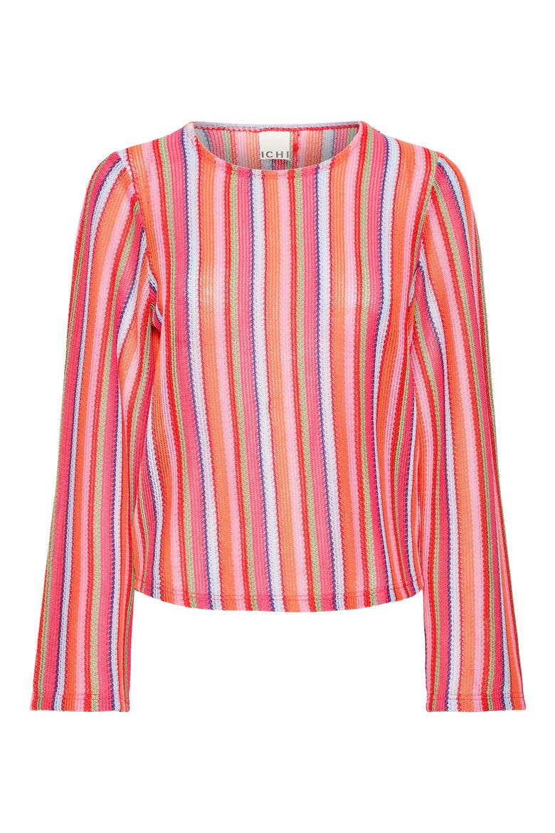 Multicolor Knit Shirt, Alternate, color, CORAL STRIPE