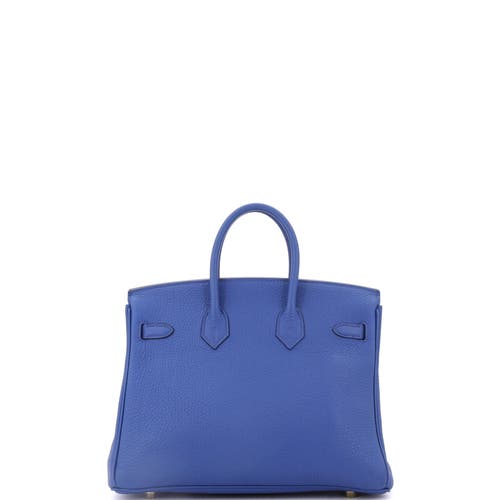Pre-owned Hermes Hermes Birkin Handbag Blue Togo With Gold Hardware 25 In Blue