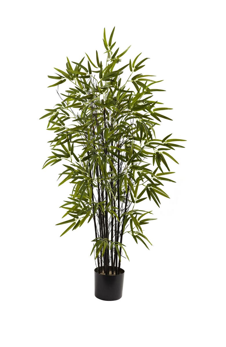 NEARLY NATURAL 4ft. Black Bamboo Tree, Main, color,