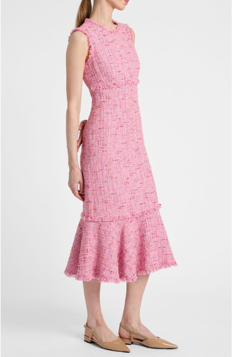 Santorelli Andi Sleeveless Sheath Tweed Dress, Alternate, color, Candy Pink