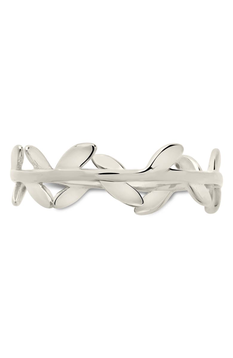 Sterling Forever Liana Leaf Band Ring, Alternate, color,