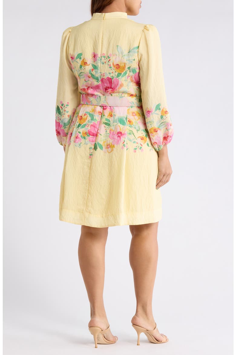 Placed Floral Long Sleeve Dress, Alternate, color, BUTTERCUP MULTI