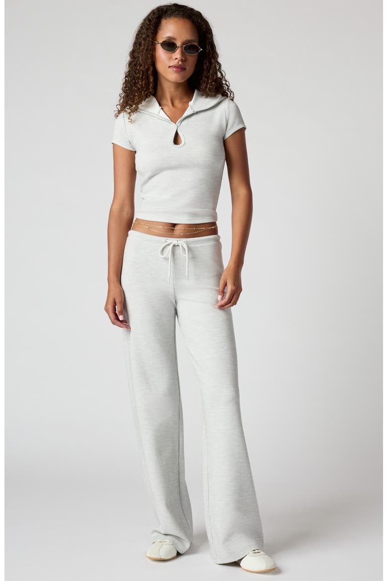 Wide Leg Jersey Rib Sweatpants, Alternate, color, HEATHER ICE
