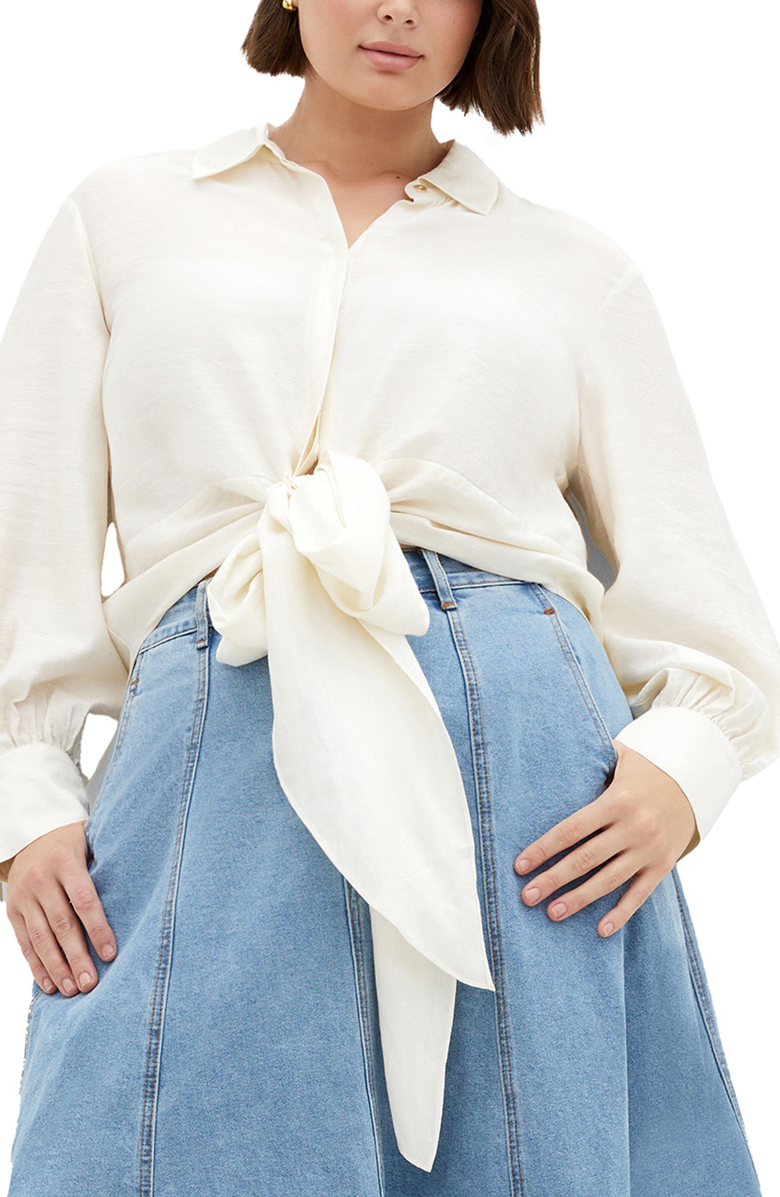 white satin blouse plus size