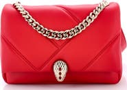 Pre-Owned Bvlgari Serpenti Cabochon Messenger Bag Diagonal Quilted Leather Small