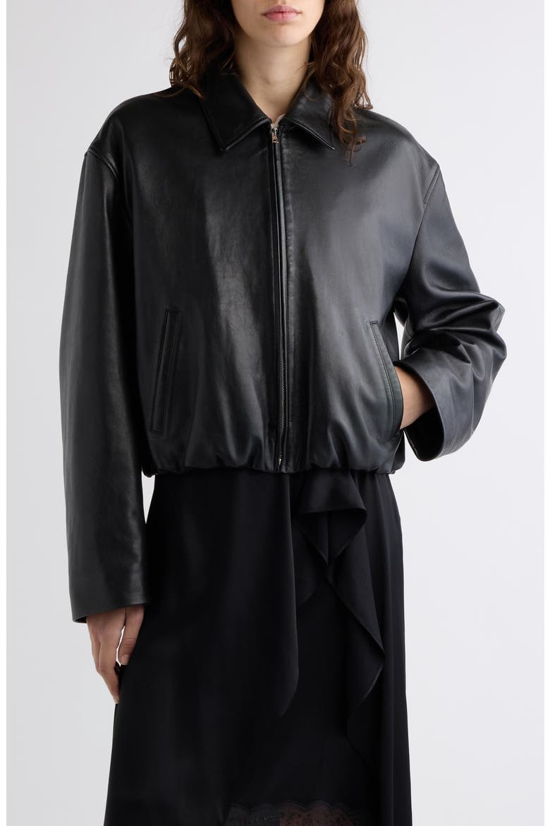 Lontea Leather Jacket, Main, color, BLACK