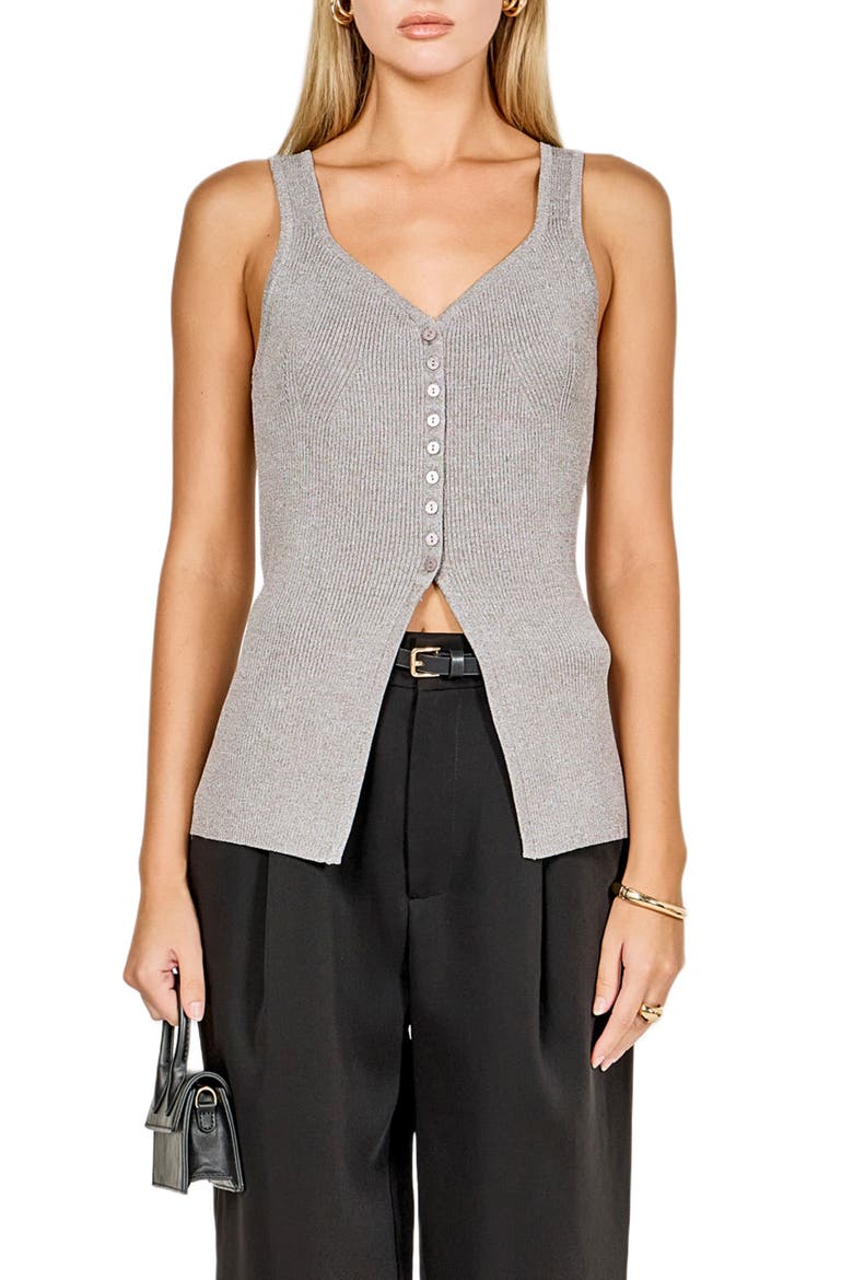 Knit Tank, Main, color, HEATHER GREY