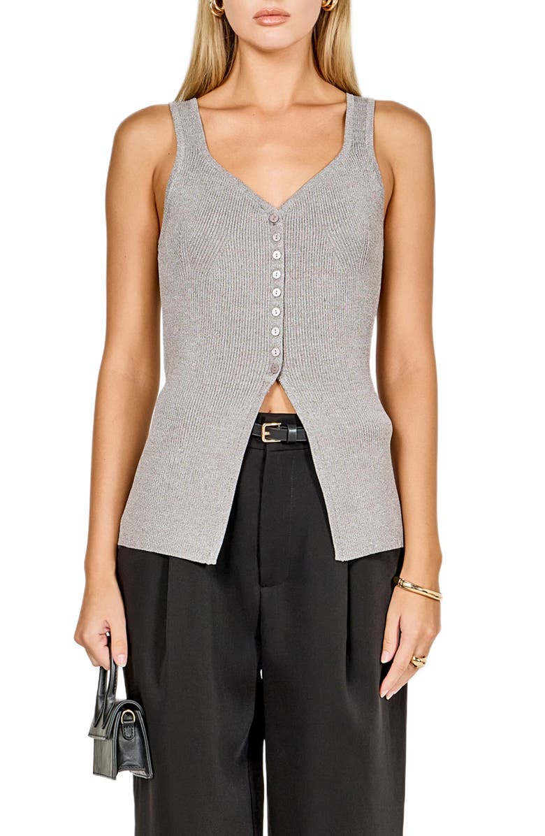 Endless Rose Knit Tank, Main, color, Heather Grey