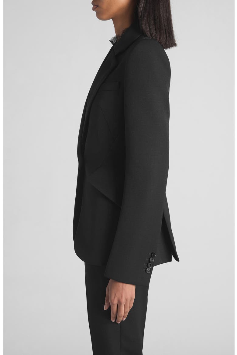 One-Button Wool Jacket, Alternate, color, BLACK