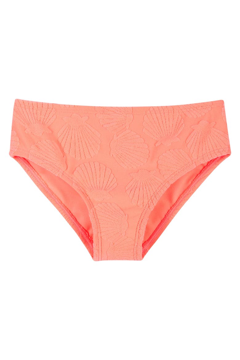Kids' Coral Terry Long-Sleeve Rib Two-Piece Swimsuit, Alternate, color, ORANGE NEON