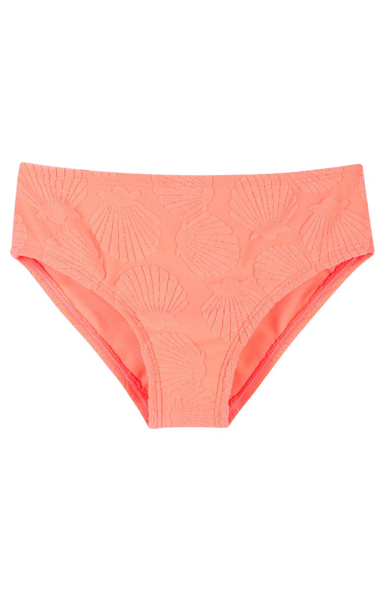 Andy & Evan Kids' Coral Terry Long-Sleeve Rib Two-Piece Swimsuit, Alternate, color, Orange Neon