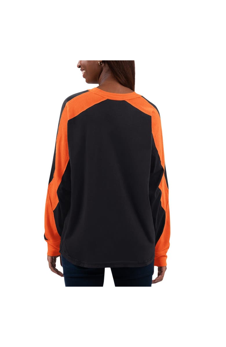 G-III 4HER BY CARL BANKS Women's G-III 4Her by Carl Banks Black/Orange San Francisco Giants Smash Raglan Long Sleeve T-Shirt, Alternate, color, Black