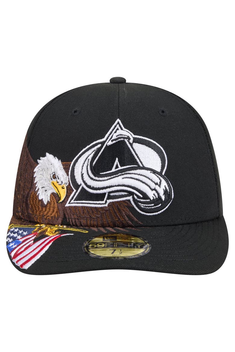 Men's New Era  Black Colorado Avalanche Freedom Pre-Curved 59FIFTY Fitted Hat, Alternate, color, Black
