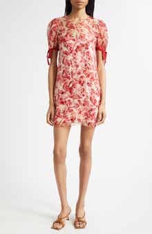 Cinq à Sept Junette Floral Ribbons Silk Minidress