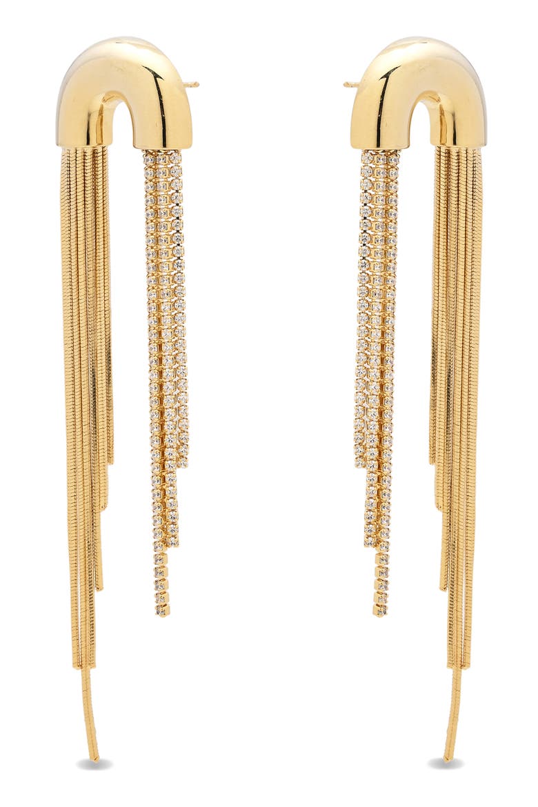 Annika Fringe Drop Earrings, Alternate, color, GOLD